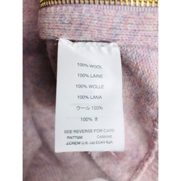 J. Crew Women's Small Pink Lavender 100% Wool Sweater with Full Side Zip - Picture 8 of 11